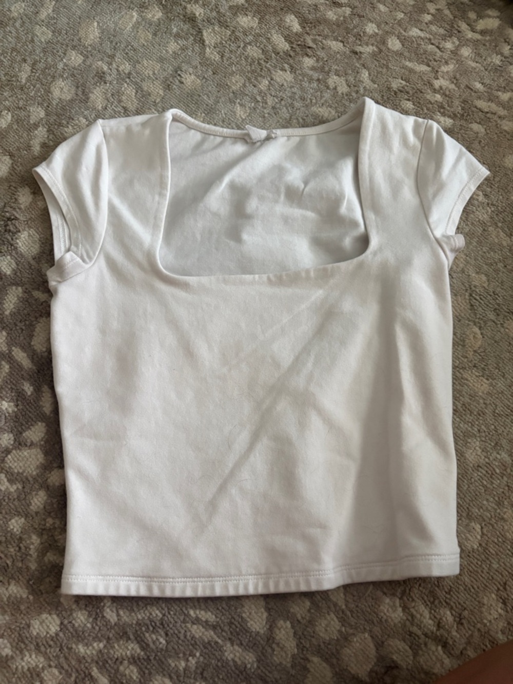 Garage White Square Neck Crop Top